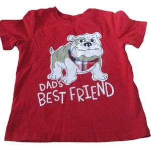 Circo Pullover T Shirt Boys Size 4T Red Short Sleeve Dads Best Friend‎ Bulldog